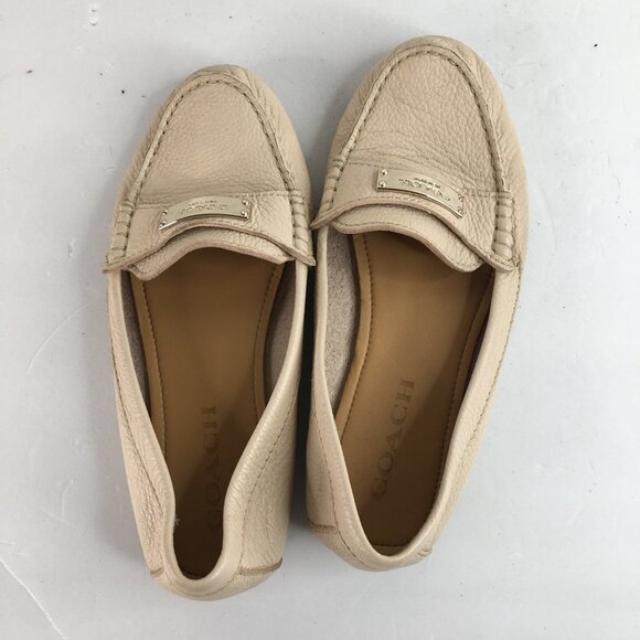 Coach  Fredrica A5175 Beige Pebble Grain Leather Slip On Loafers Size 5.5B - Picture 8 of 8